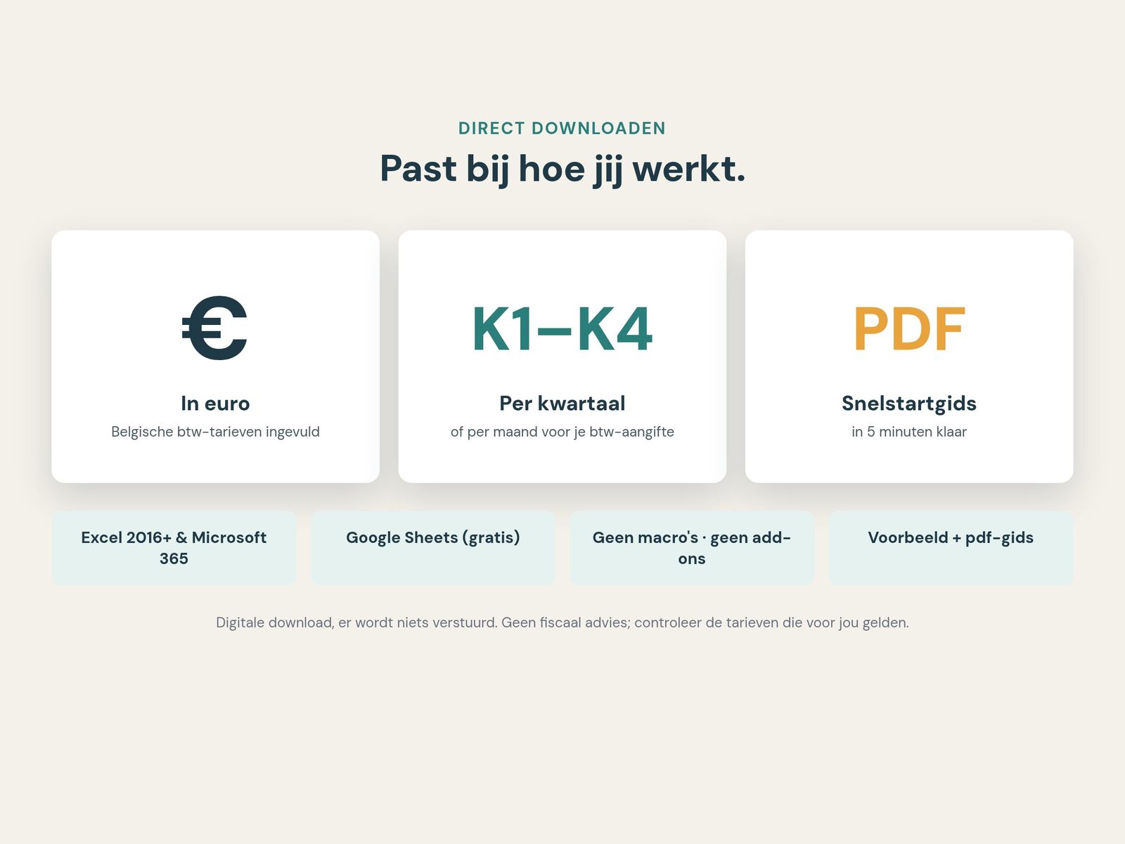 Euro, btw per kwartaal en pdf-gids