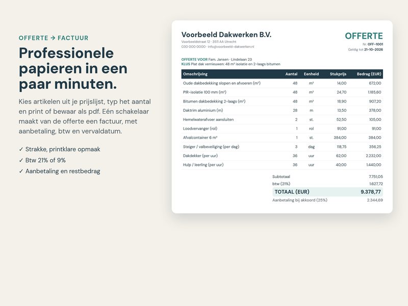 Offerte- & factuurtemplate